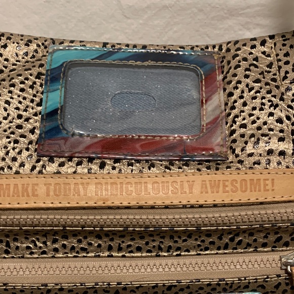 Consuela Wesley Uptown Crossbody Metallic Gold and Black Wristlet EUC - Picture 6 of 13